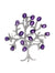 925 Sterling Silver Tree Amethyst Brooch
