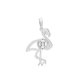 925 Sterling Silver White Gold Plated Cubic Zirconias Bird Pendant Back View