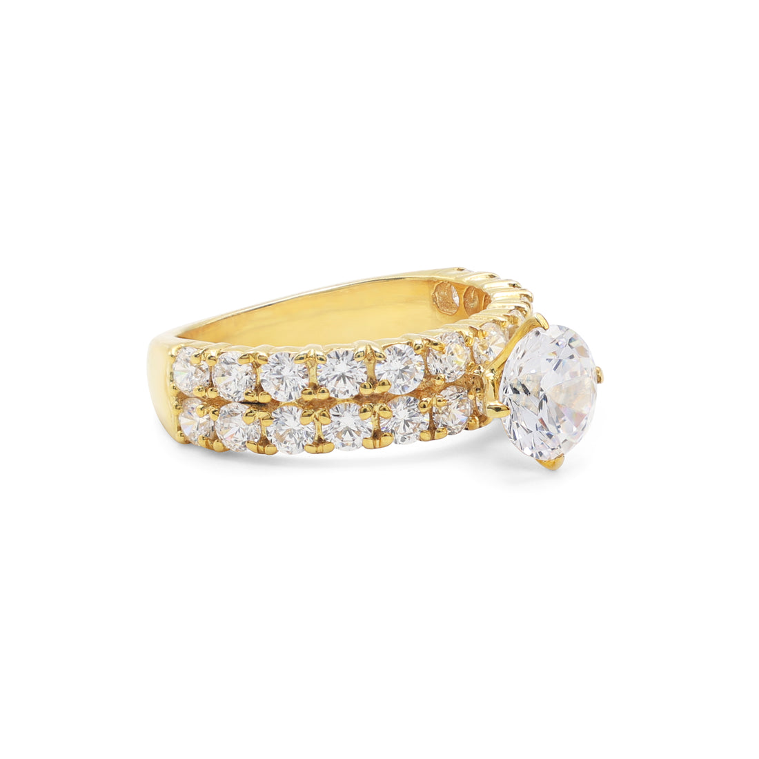 925 Sterling Silver Yellow Gold Plated Celestial Shine Ring La Joyeria