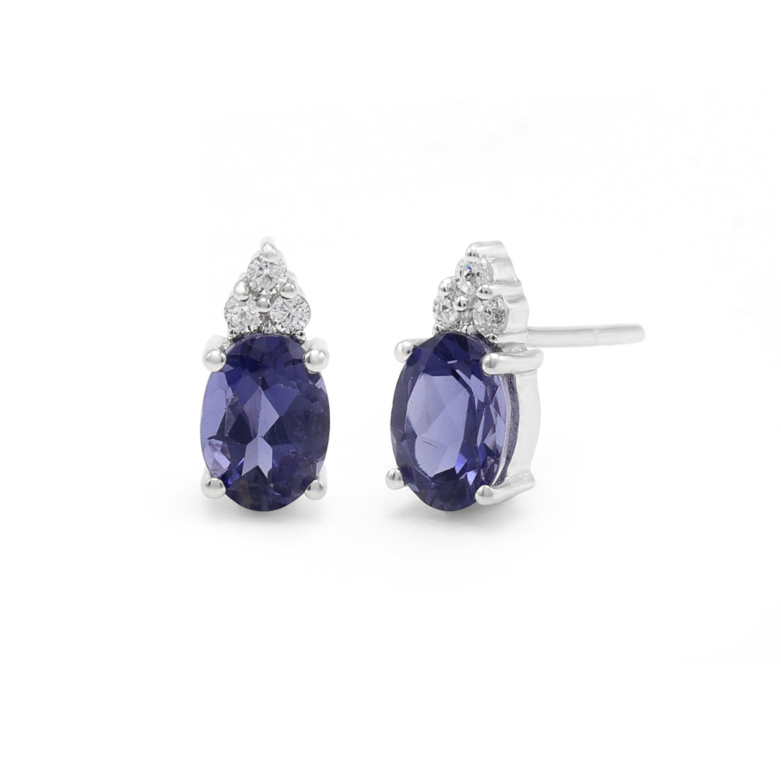 Blue Cubic Zirconias & Iolite Studs for Girls/Women