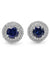Cubic Zirconias Lab-Grown Blue Stone Stud Earrings