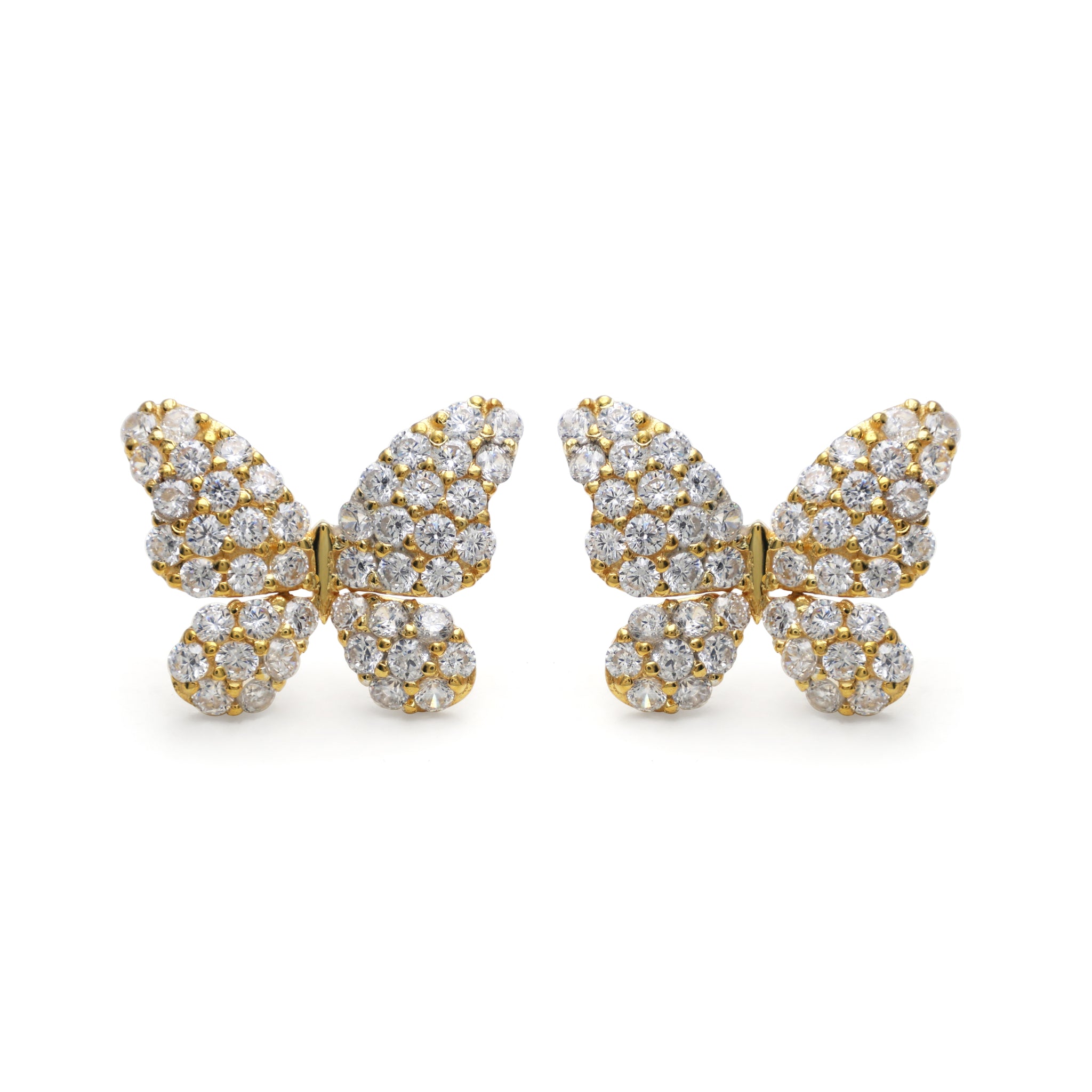 Elegant Butterfly Earrings With Cubic Zirconia Stones