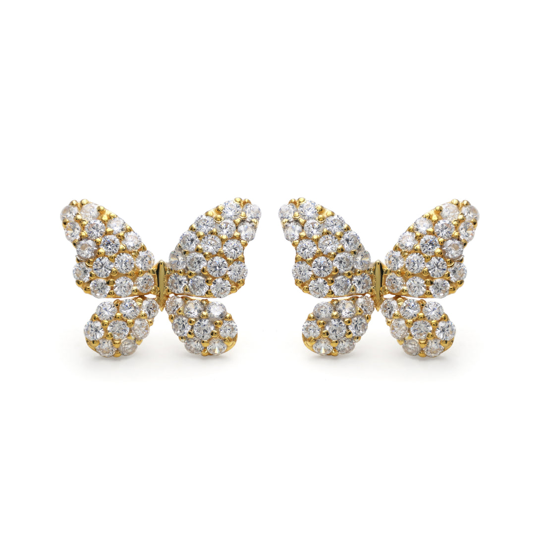 Elegant Butterfly Earrings With Cubic Zirconia Stones