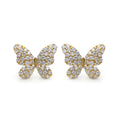 Elegant Butterfly Earrings With Cubic Zirconia Stones