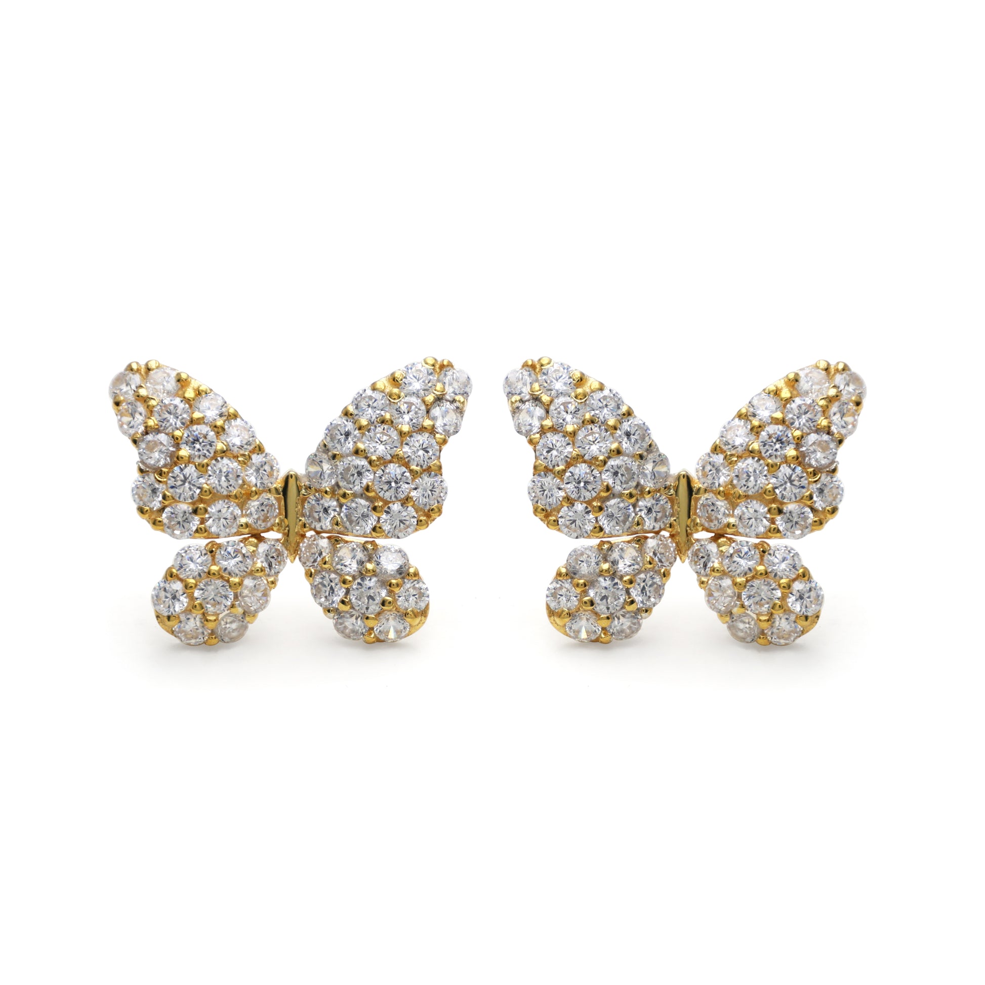 Elegant Butterfly Earrings With Cubic Zirconia Stones