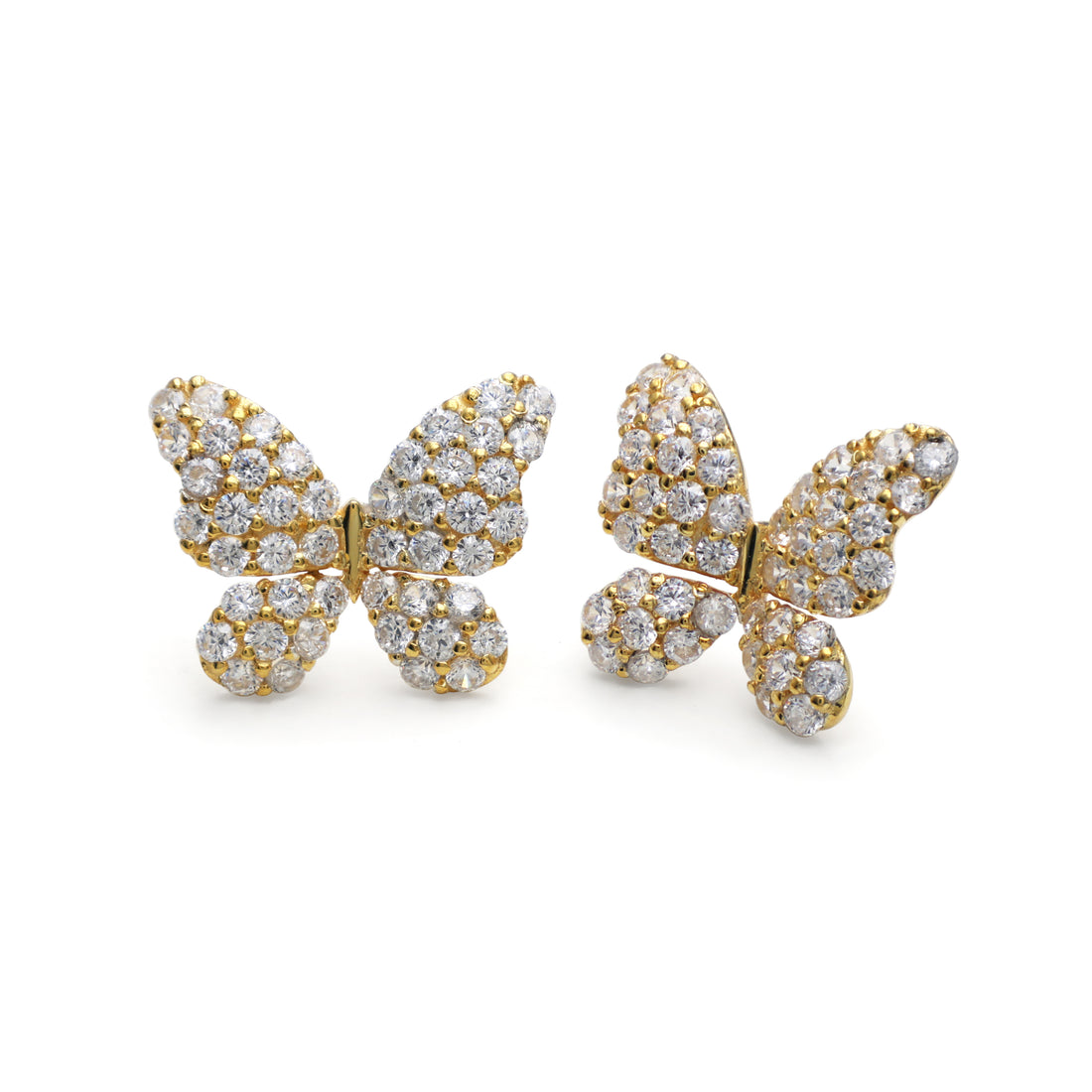 Elegant Butterfly Earrings With Cubic Zirconia Stones