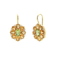 Elegant Citrine & Peridot Earrings – Stunning Birthstone Jewelry for Every Occasion Side View