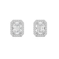 Pair of diamond earrings on a white background
