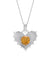 Heart Shape Silver White Gold Plated Citrine Pendant