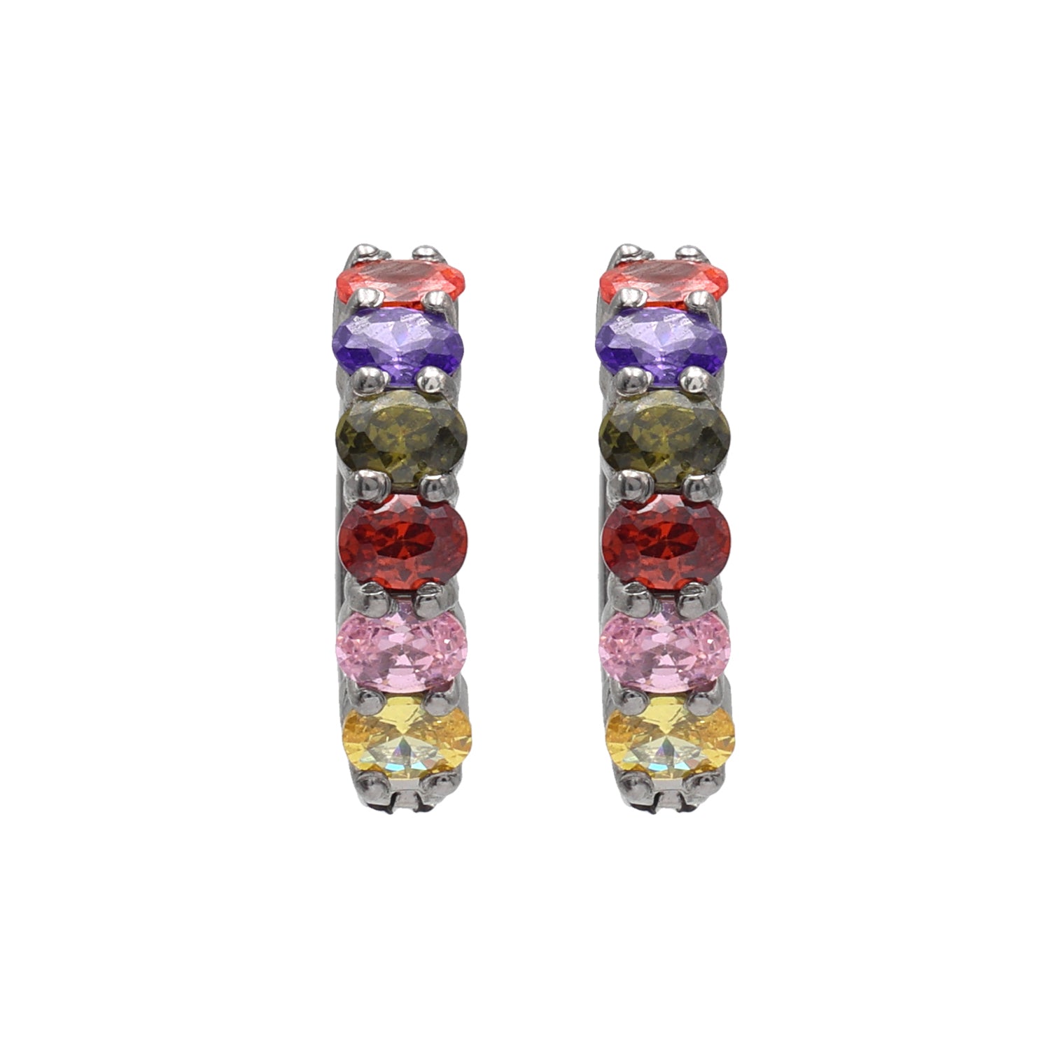 Lab-Grown Multicolour Stone Earrings