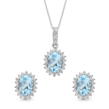 Blue Topaz Pendant Set