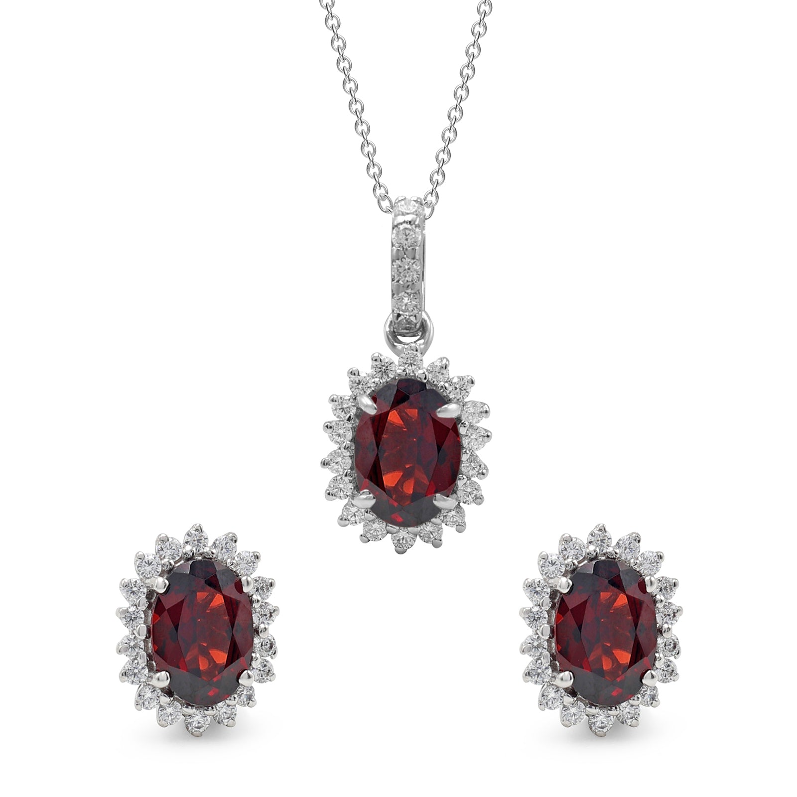 Garnet Pendant Set