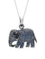 Lab-Grown Blue Stone Silver Elephant Pendant