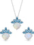 Blue Topaz &amp; Rainbow Moonstone Pendant Set