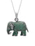 Lab-Grown Green Stone Elephant Shaped Pendant