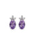 Purple Cubic Zirconias & Amethyst Studs Earrings