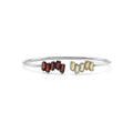 Toi et Moi Cuff Bangle with Baguette-Cut Garnet & Citrine in 925 Sterling Silver Side View