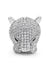 White Gold Plated Cubic Zirconias Panther Brooch