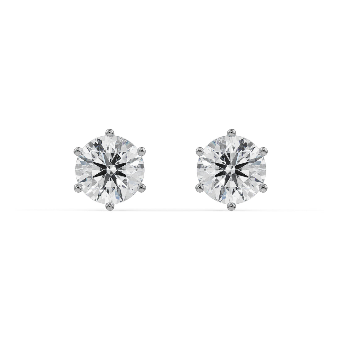 2 CT Versatile Diamond Solitaire Stud Earrings in Yellow Gold